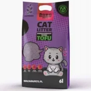 Bubu Pets Biológiailag lebomló Tofu-s macskaalom 2,5 kg / 6 L Levendula