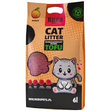 Bubu Pets Biológiailag lebomló Tofu-s macskaalom 2,5 kg / 6 L Barack