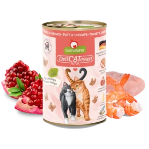GranataPet Delicatessen Gabonamentes macska konzerv Pulyka és Garnéla 400g